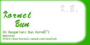 kornel bun business card